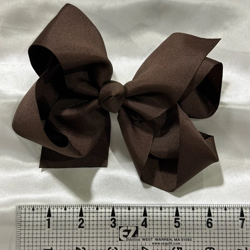 Classic Brown Grosgrain Hair Bow